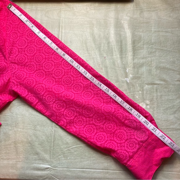 Foxcroft Collared Front Button Adjustable Sleeve Fuchsia Shirt, 14W - Picture 14 of 14